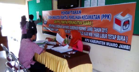 Panitia Penerimaan Pendaftaran badan Ad Hoc KPU Muarojambi.